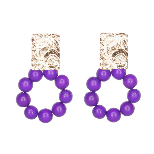 THE JAYNIE Purple & Gold Earrings