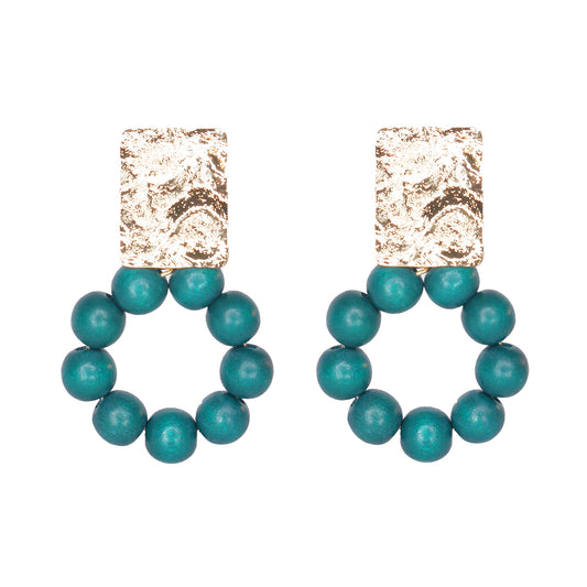 THE JAYNIE Teal Green & Gold Earrings