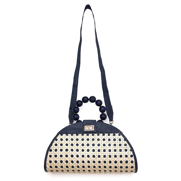 Black rattan handbag hot sale